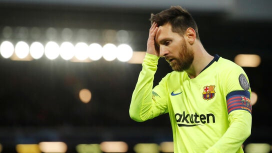 Leo Messi, durante el partido contra el Liverpool