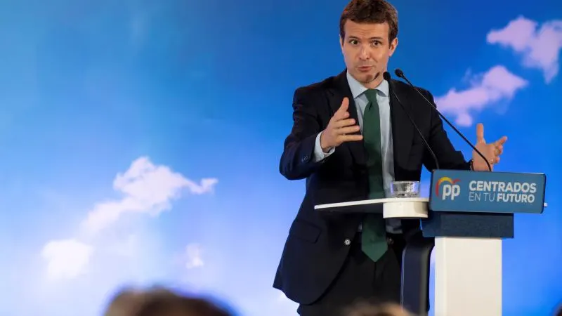 El presidente del PP, Pablo Casado