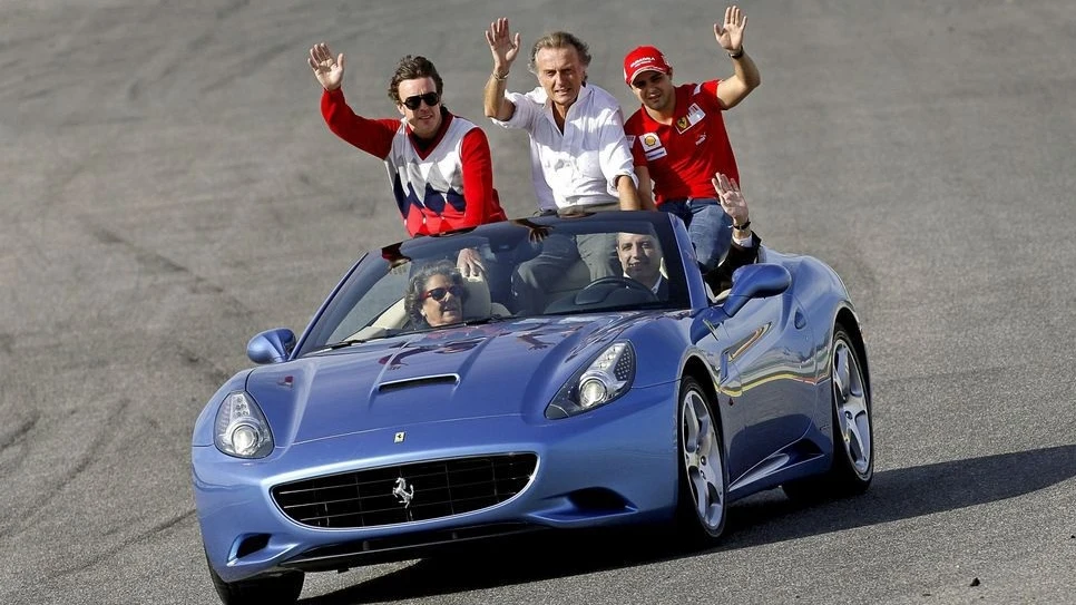 Rita Barberá y Francisco Camps, en el circuito de Fórmula 1 de Valencia