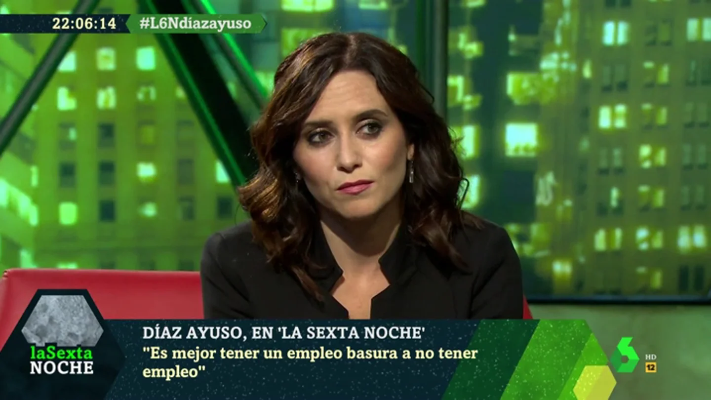 Isabel Díaz Ayuso, en laSexta Noche Isabel Díaz Ayuso, en laSexta Noche