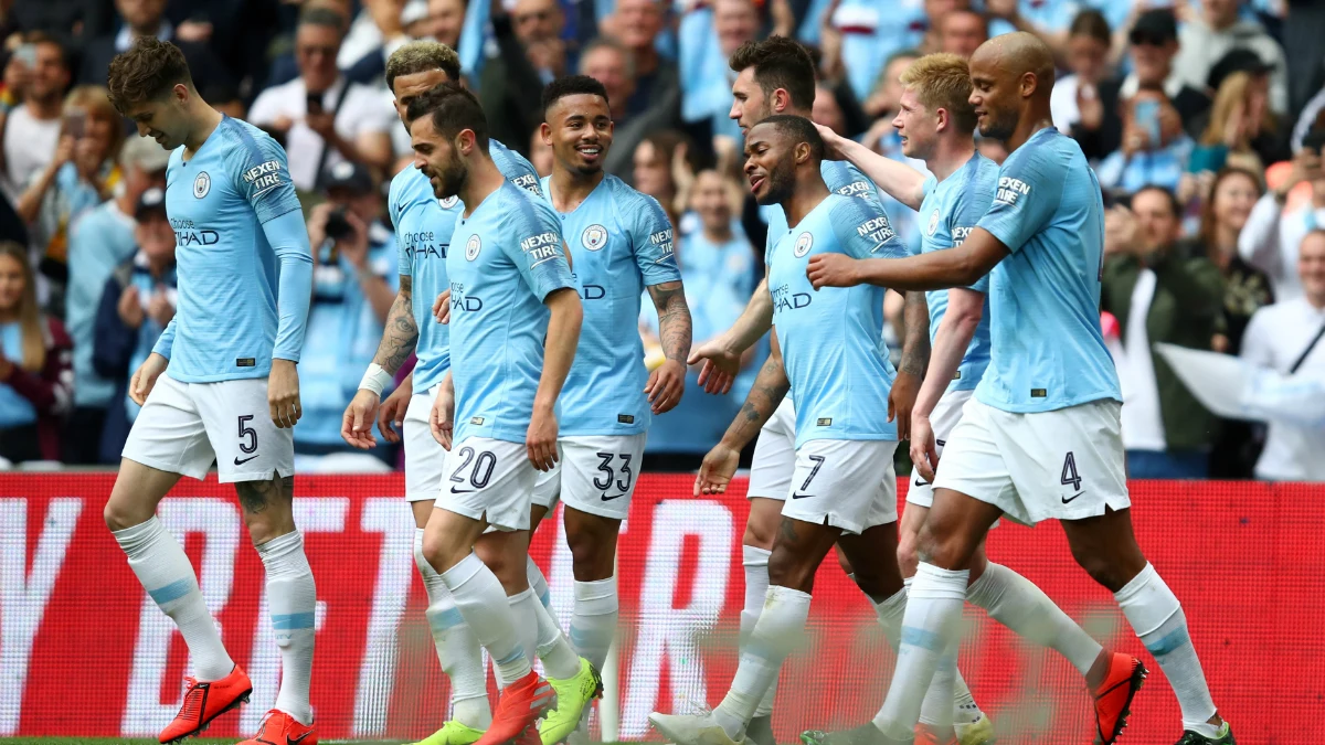 El Manchester City celebra un gol El Manchester City celebra un gol