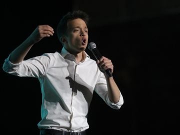 El candidato de Más Madrid a la Comunidad de Madrid, Íñigo Errejón, durante su intervención en un acto electoral en el Madrid Arena El candidato de Más Madrid a la Comunidad de Madrid, Íñigo Errejón, durante su intervención en un acto electoral en el Madrid Arena
