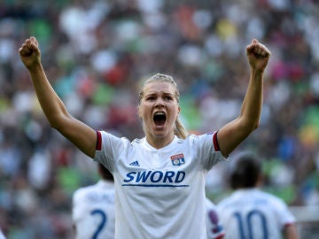 Hegerberg celebra un gol Hegerberg celebra un gol