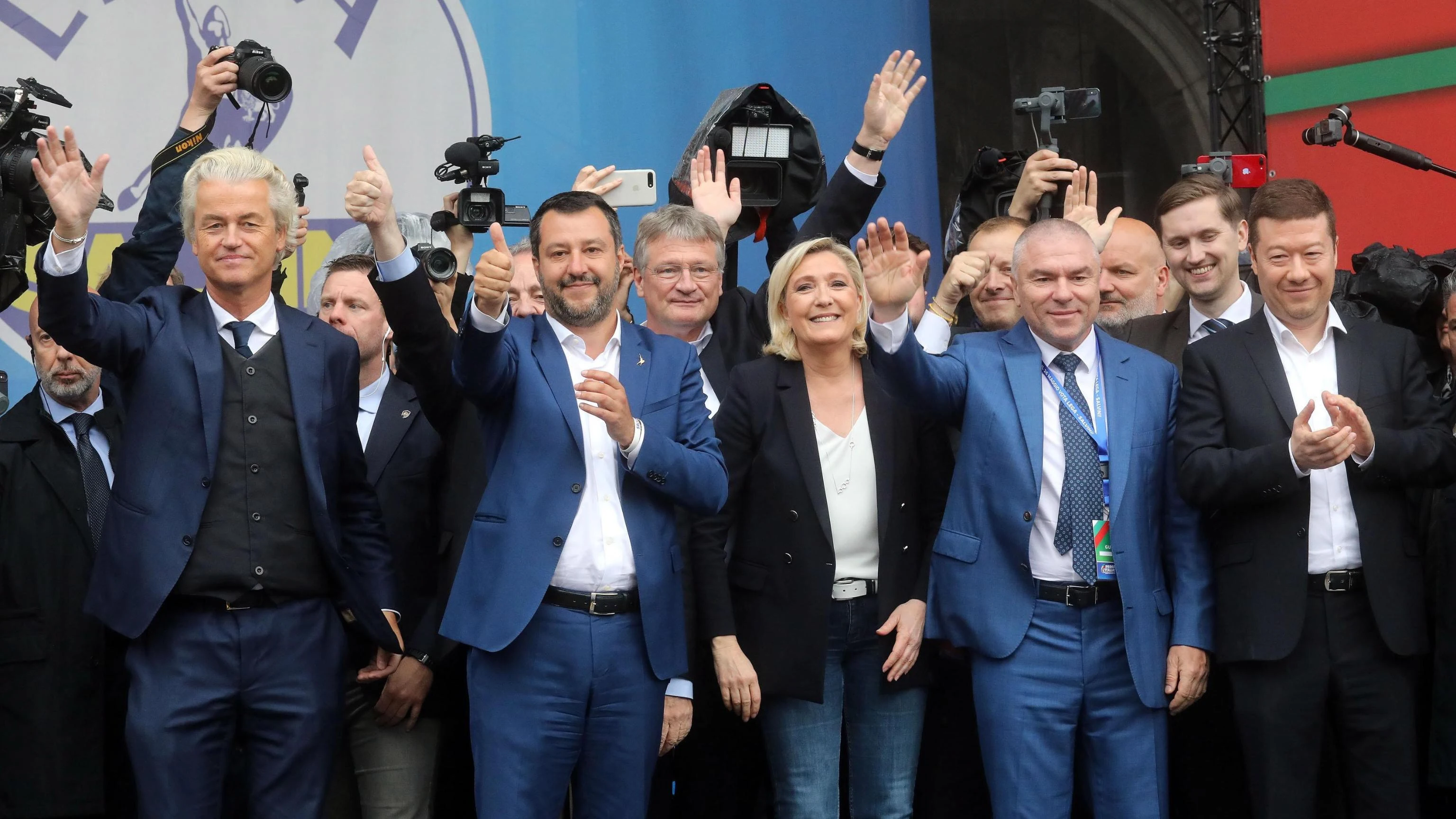 Marine Le Pen y Matteo Salvini