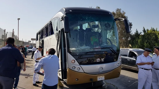 Imagen del autobús dañado por la explosión Imagen del autobús dañado por la explosión
