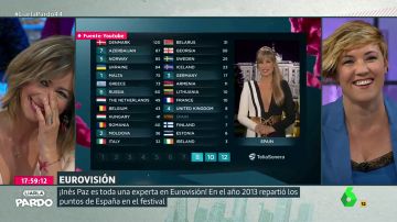 Así dio Inés Paz los puntos de España en Eurovisión 2013: "Tienes mejor inglés que Ana Botella"