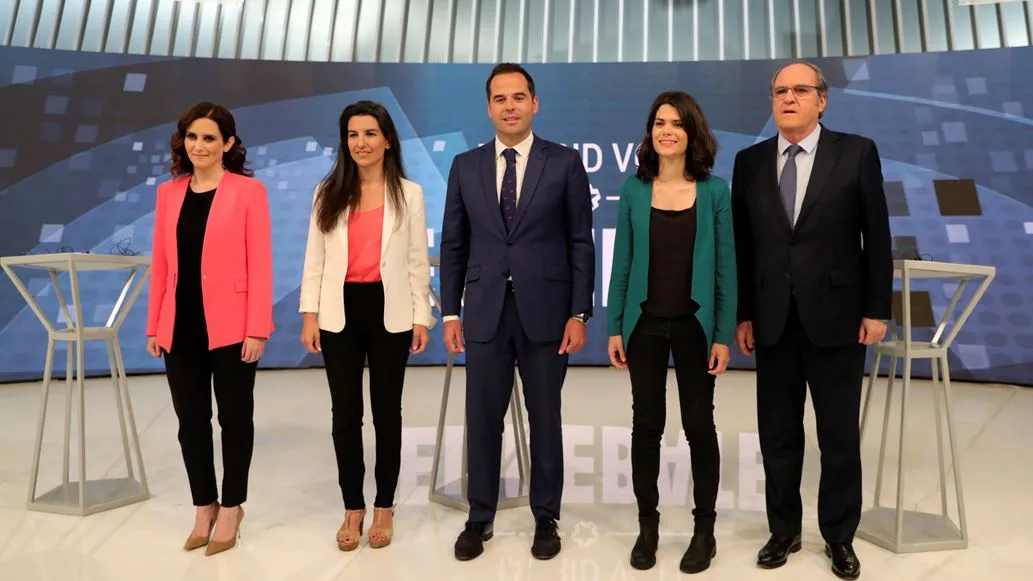 Díaz Ayuso, Monasterio, Aguado, Serra y Gabilondo en el debate de Telemadrid