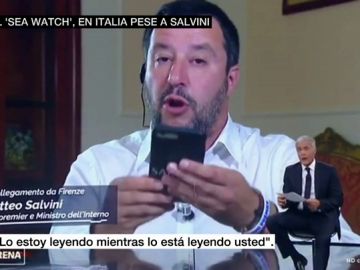 Matteo Salvini durante la entrevista Matteo Salvini durante la entrevista