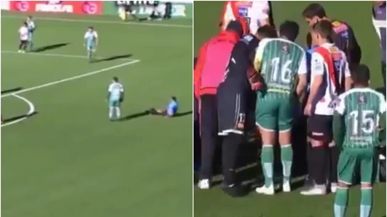 Un árbitro boliviano se desploma en pleno partido Un árbitro boliviano se desploma en pleno partido