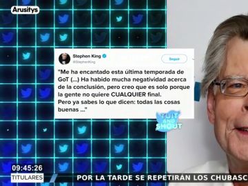 La defensa de Stephen King a los guionistas de Juego de Tronos: "Hay mucha negatividad porque la gente no quiere cualquier final" La defensa de Stephen King a los guionistas de Juego de Tronos: "Hay mucha negatividad porque la gente no quiere cualquier final"