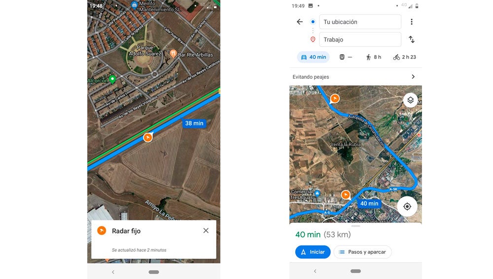 Radares de velocidad Google Maps