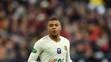 Mbappé, durante un partido con el PSG