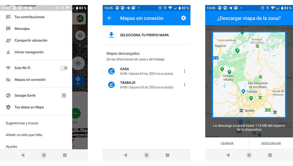 Descargar mapas de Google