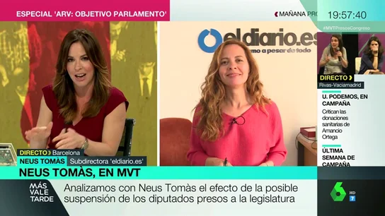 Neus Tomàs: "El Supremo pasa la patata caliente a la Mesa del Congreso para tramitar la suspensión de los políticos presos" Neus Tomàs: "El Supremo pasa la patata caliente a la Mesa del Congreso para tramitar la suspensión de los políticos presos"