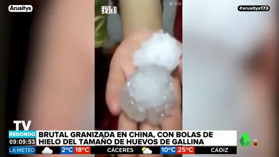 Una espectacular tormenta de granizo en China deja bolas de hielo del tamaño de un huevo Una espectacular tormenta de granizo en China deja bolas de hielo del tamaño de un huevo