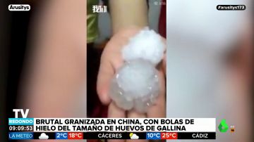 Una espectacular tormenta de granizo en China deja bolas de hielo del tamaño de un huevo