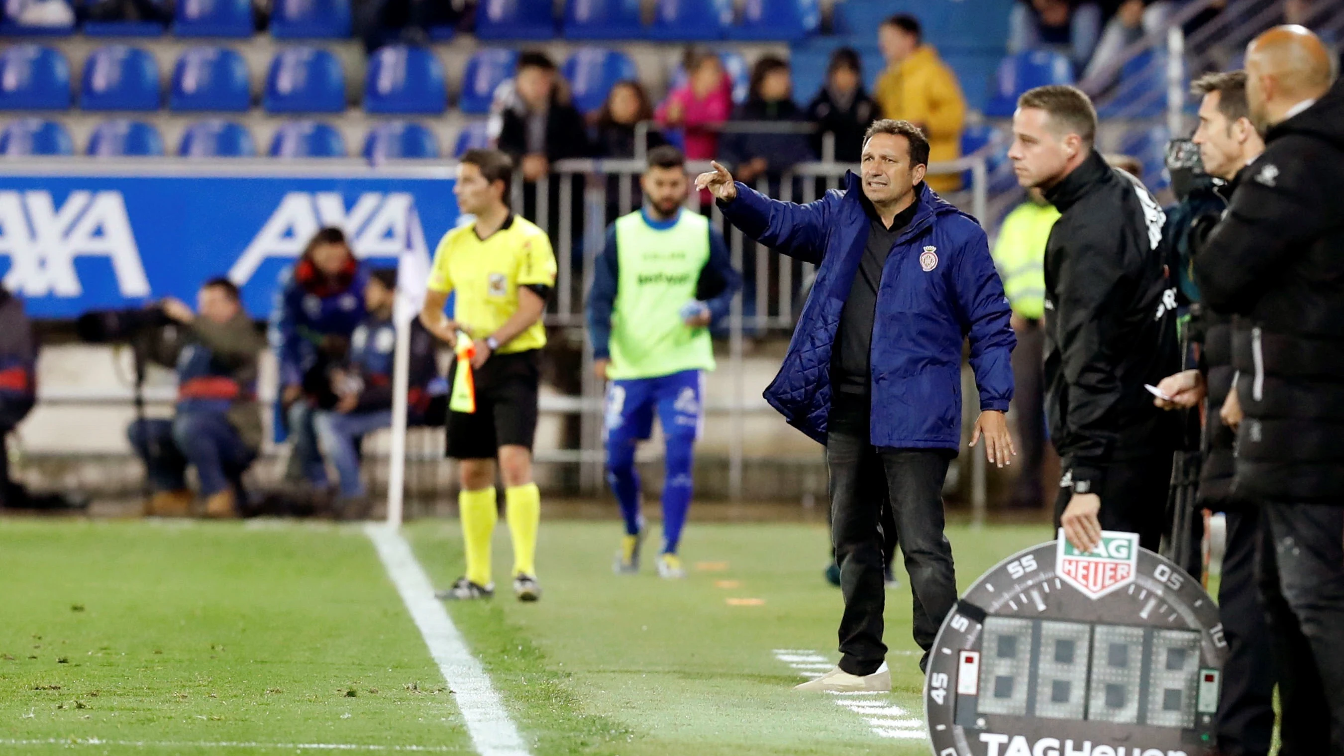 Eusebio Sacristán, durante un partido del Girona