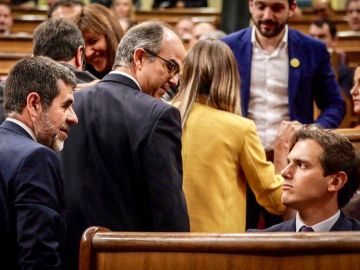 Albert Rivera, Jordi Sànchez y Jordi Turull Albert Rivera, Jordi Sànchez y Jordi Turull