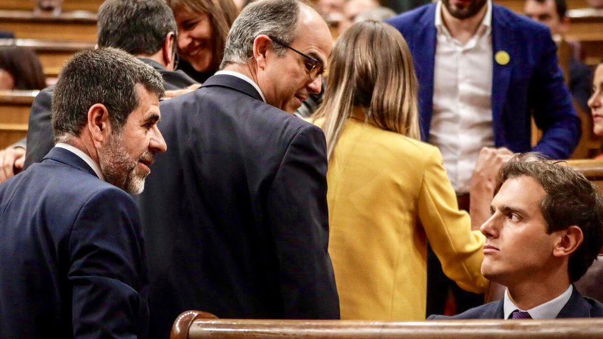 Albert Rivera, Jordi Sànchez y Jordi Turull