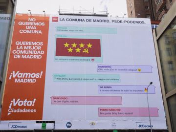 Ciudadanos despliega una nueva lona gigante en Madrid Ciudadanos despliega una nueva lona gigante en Madrid