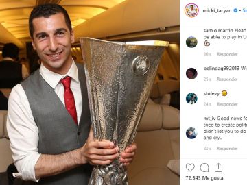 Mkhitaryan anuncia por Instagram que no va a jugar la final de la Europa League Mkhitaryan anuncia por Instagram que no va a jugar la final de la Europa League