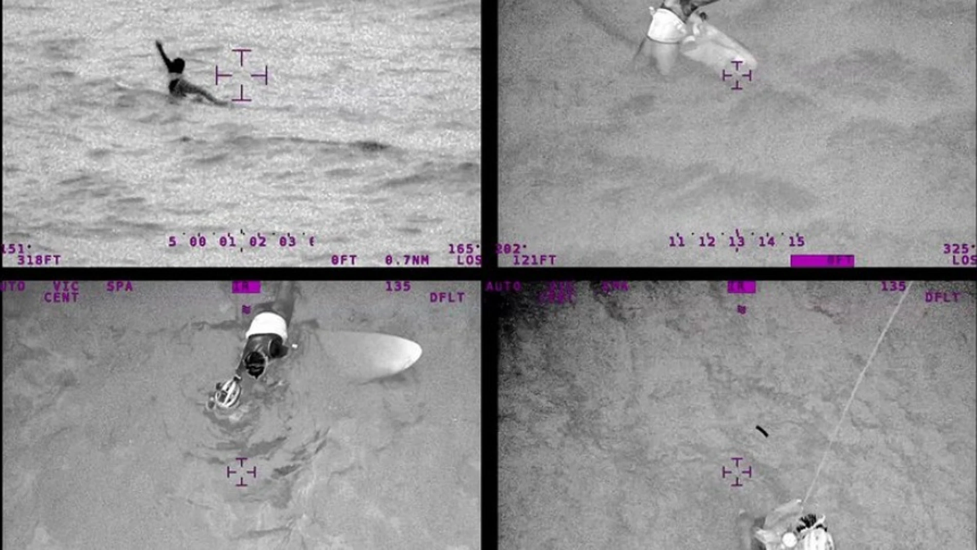 El rescate de una surfista por parte de la Armada de Chile