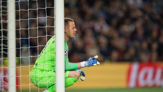 Ter Stegen, durante un partido con el Barcelona