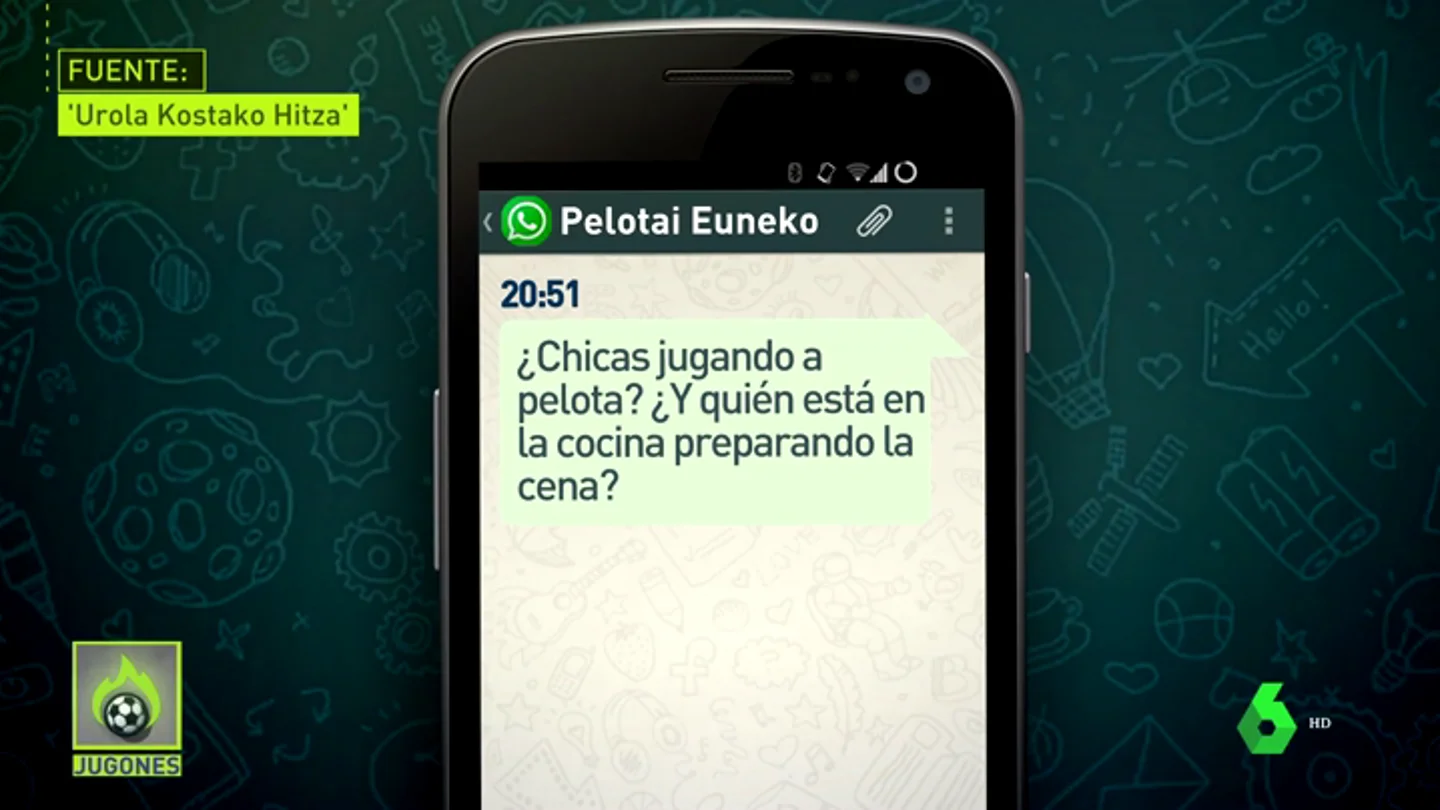 Suspenden un torneo de pelota en Azkoitia por los comentarios machistas de los participantes en Whatsapp Suspenden un torneo de pelota en Azkoitia por los comentarios machistas de los participantes en Whatsapp