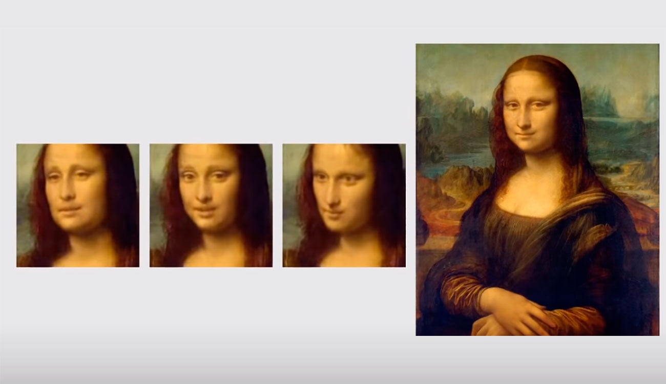 La Mona Lisa generada con la IA Deepfake de Samsung