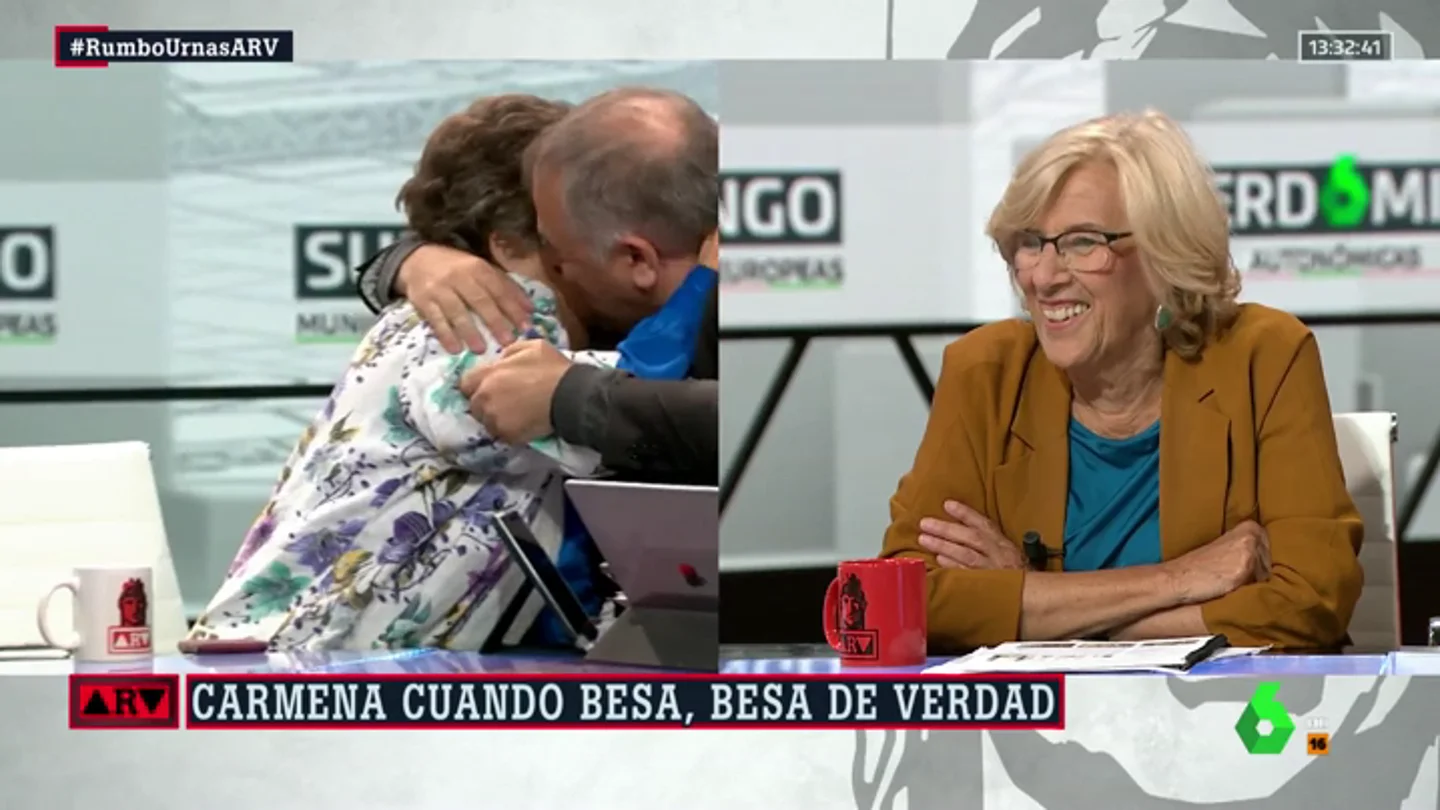 Beso entre Ferreras y Cristina Almeida Beso entre Ferreras y Cristina Almeida