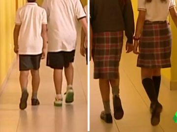 Falda para ellas y pantalón para ellos Falda para ellas y pantalón para ellos