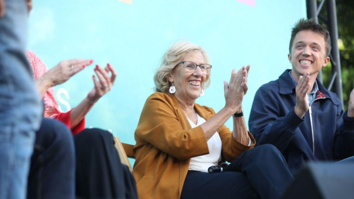 Manuela Carmena en un acto de M&aacute;s Madrid