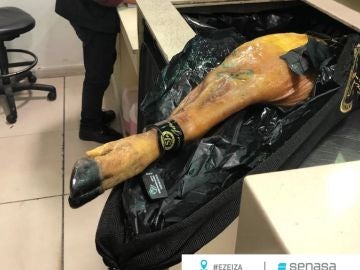 La pieza de jamón bloqueada en Argentina La pieza de jamón bloqueada en Argentina