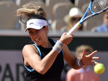 Garbiñe Muguruza ejecuta un drive ante Taylor Townsend Garbiñe Muguruza ejecuta un drive ante Taylor Townsend