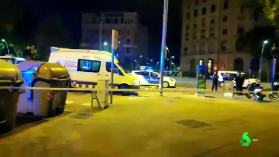 Lugar del atropello de un trabajador de Glovo en Barcelona Lugar del atropello de un trabajador de Glovo en Barcelona