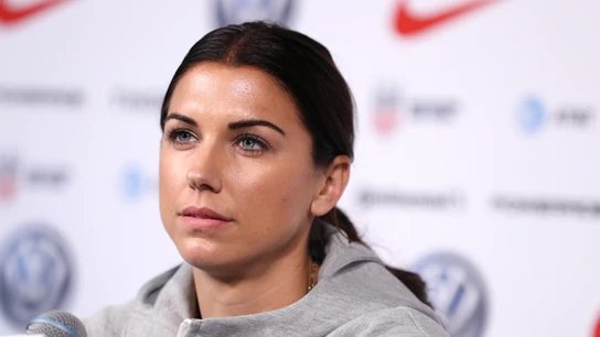 Alex Morgan, en una rueda de prensa Alex Morgan, en una rueda de prensa