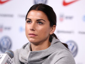 Alex Morgan, en una rueda de prensa Alex Morgan, en una rueda de prensa