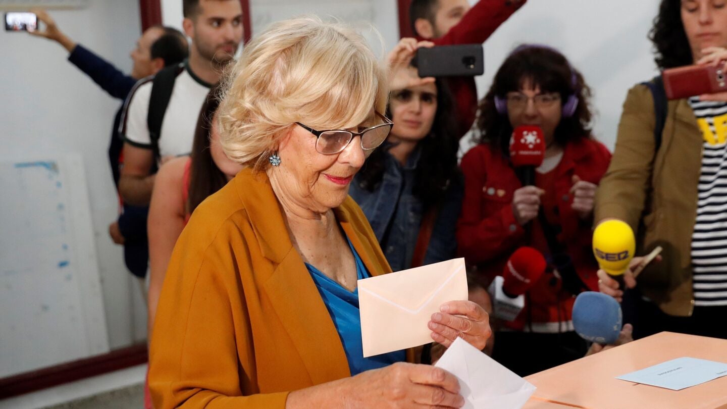 La alcaldesa de Madrid y aspirante a la reelecci&oacute;n de M&aacute;s Madrid, Manuela Carmena