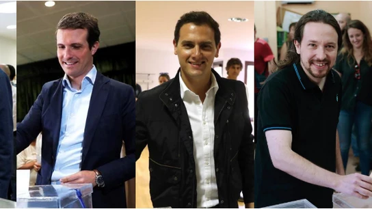 Sánchez, Casado, Rivera, Iglesias y Abascal, votan Sánchez, Casado, Rivera, Iglesias y Abascal, votan