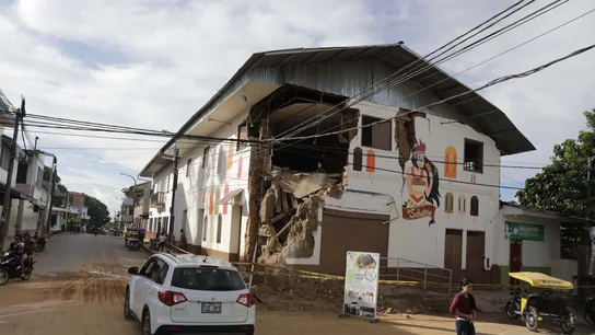 Una vivienda afectada por el terremoto en Perú Una vivienda afectada por el terremoto en Perú