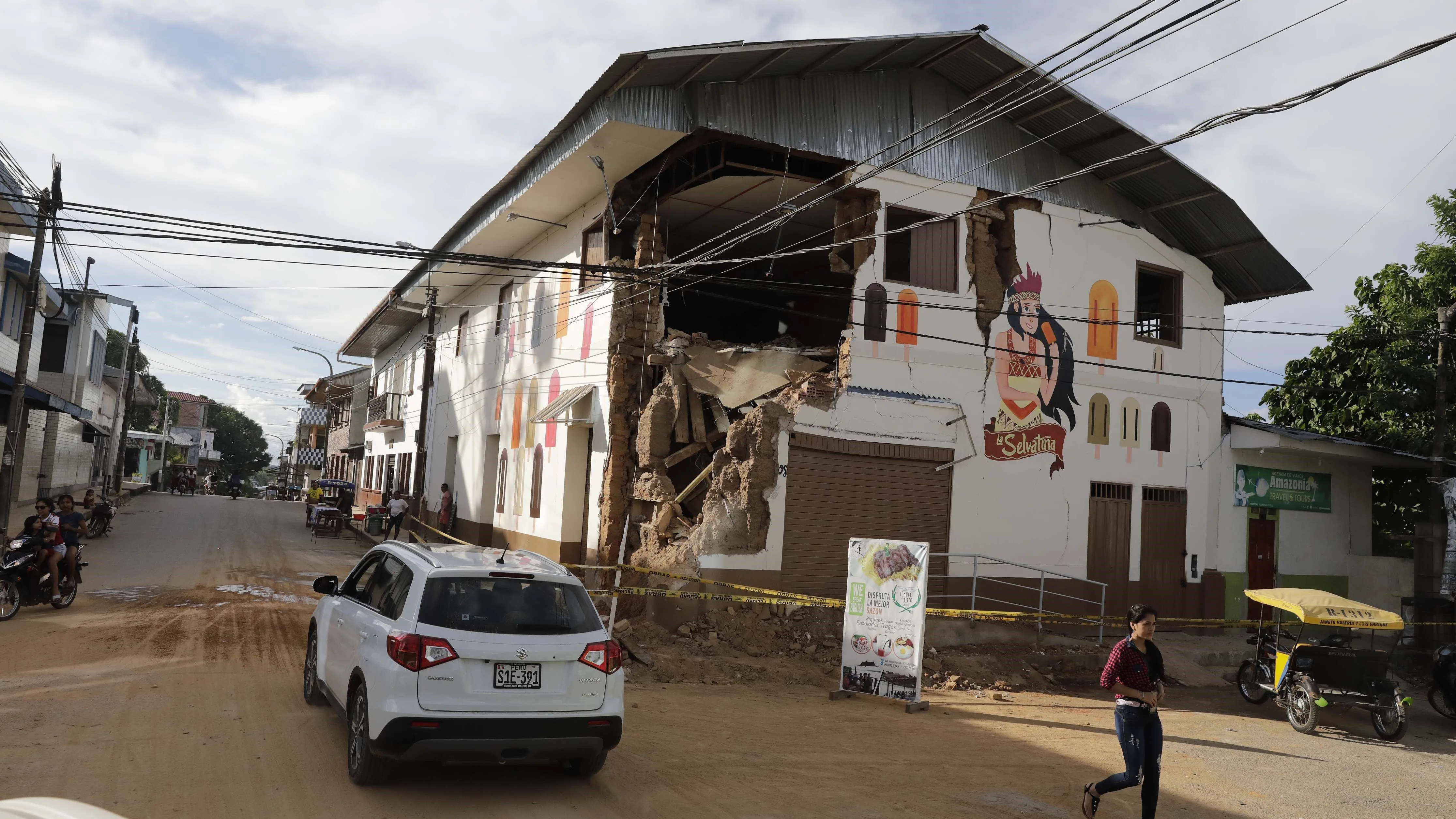 Una vivienda afectada por el terremoto en Perú