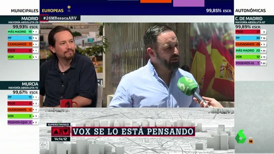 Santiago Abascal: "No descartamos la posibilidad de plantear nuestra entrada en los gobiernos" Santiago Abascal: "No descartamos la posibilidad de plantear nuestra entrada en los gobiernos"