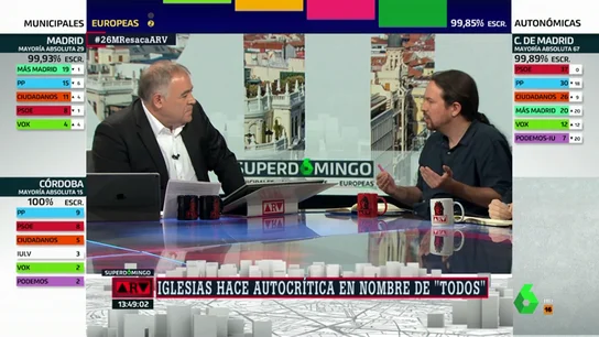 Pablo Iglesias no dimitirá tras los resultados electorales: "Mi cargo está a disposición de los inscritos de Podemos" Pablo Iglesias no dimitirá tras los resultados electorales: "Mi cargo está a disposición de los inscritos de Podemos"