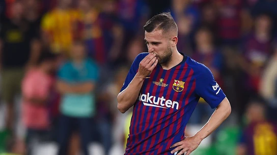 Jordi Alba lamenta un gol en contra con el Barcelona Jordi Alba lamenta un gol en contra con el Barcelona