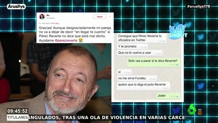 Pérez-Reverte media en la discusión de una pareja en Twitter: "Dele una colleja de mi parte, que no se repita"