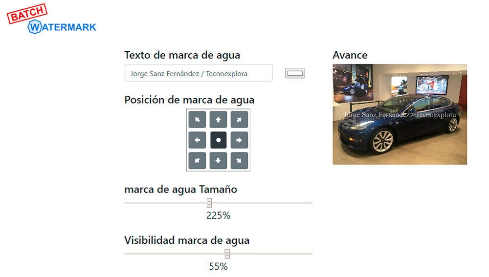 Ajustes para la marca de agua