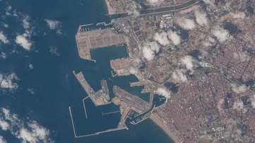 Puerto de Valencia. Tomada desde la Estación Espacial Internacional. 16-06-2018
