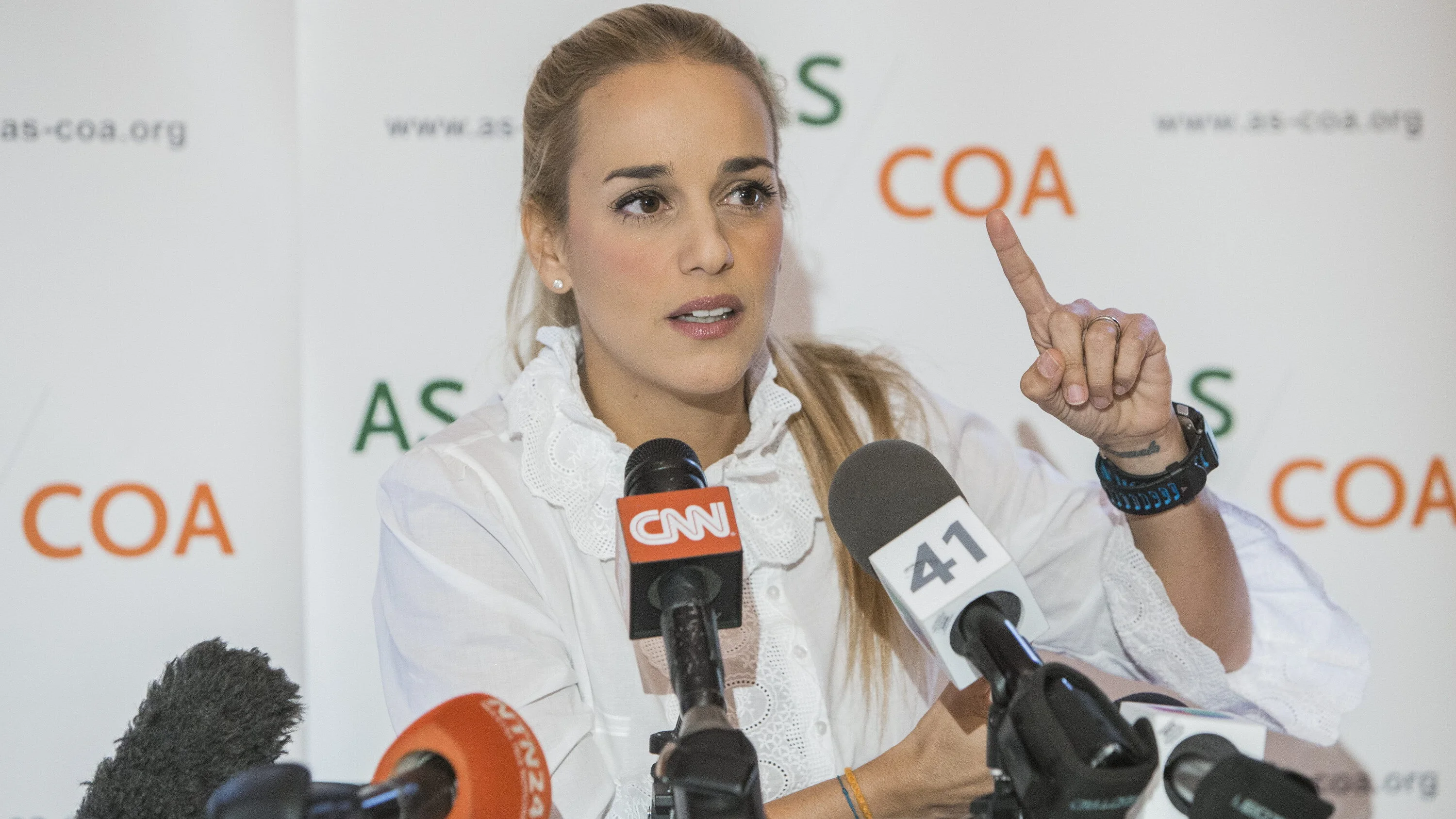 Lilian Tintori, la mujer del opositor venezolano Leopoldo López