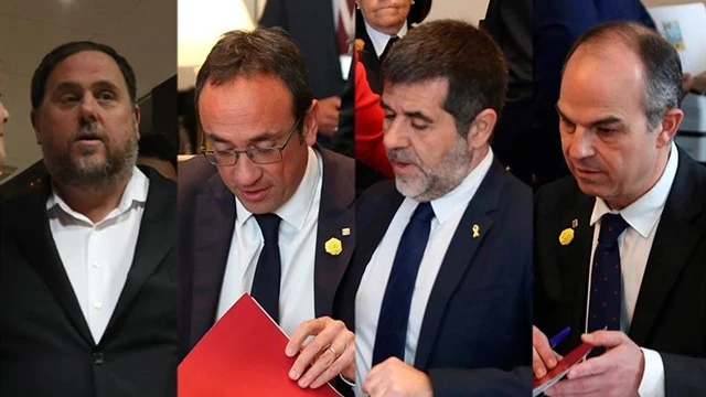 Oriol Junqueras, Jordi Sànchez, Josep Rull y Jordi Turull