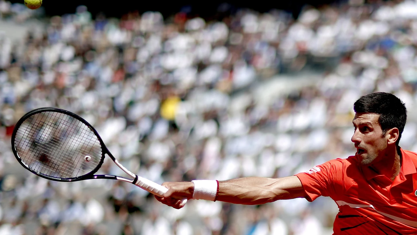 Djokovic en el partido contra Zverev Djokovic en el partido contra Zverev